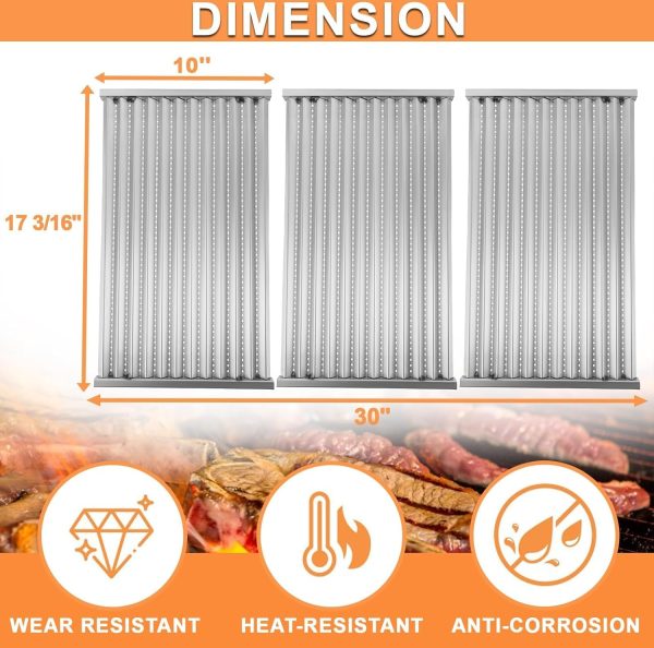 PETKAO Grill Grates Cast Iron Stainless Steel Replacement-2