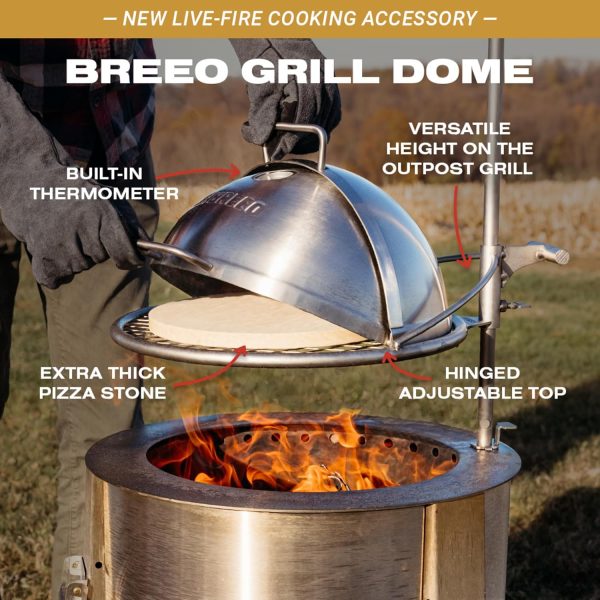 Breeo Outpost Grill Stainless Steel Charcoal Outdoor Cooking-1