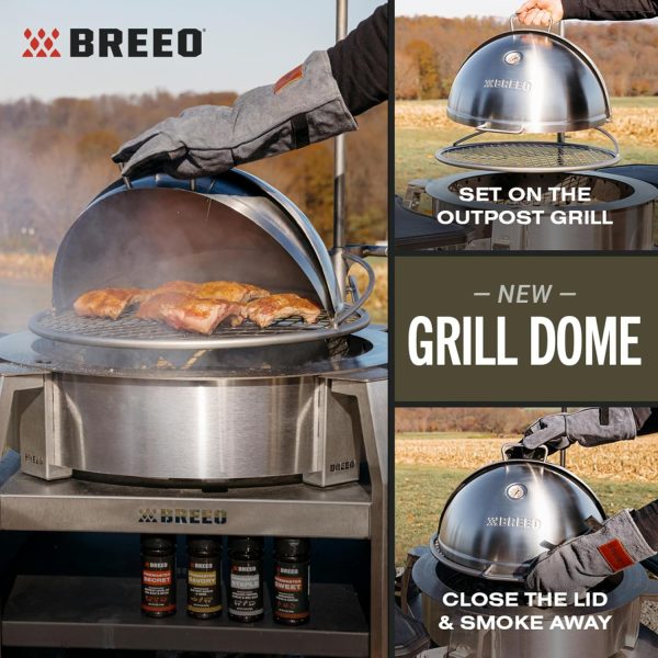 Breeo Outpost Grill Stainless Steel Charcoal Outdoor Cooking-5