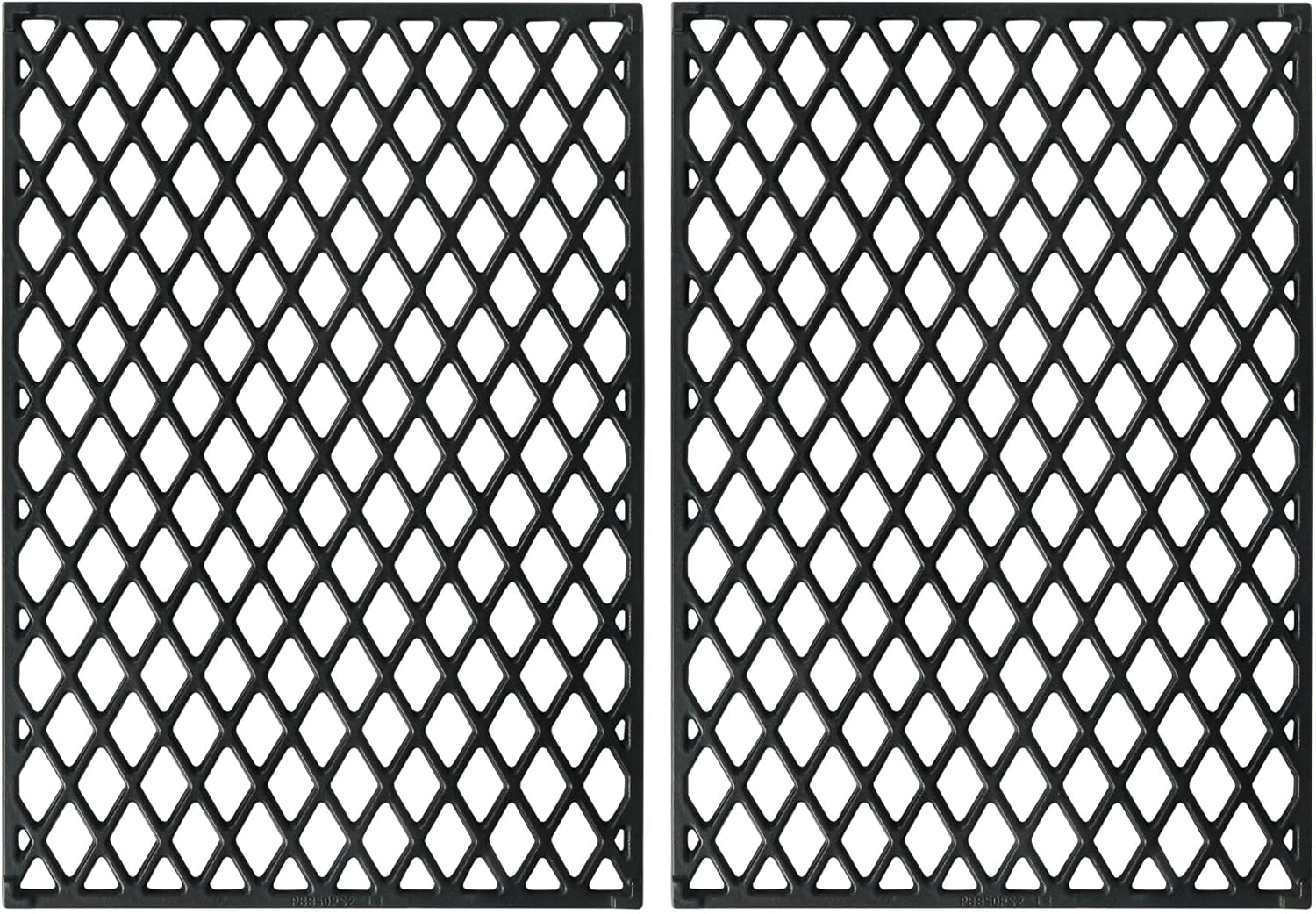 Installing Pit Boss Cast Iron Grill Grates Heavy Duty Replacement Parts on a wooden workbench