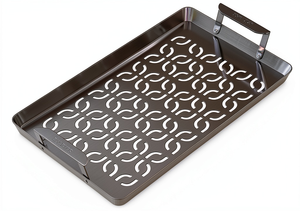 Installing Traeger ModiFIRE Fish Veggie Grill Tray Stainless on a wooden desk