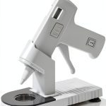 MONVICT Glue Gun Stand for Most Mini Glue Guns, Hot Glue Holder with Non-Stick Silicone Mat, Suction Cups, Helpful Tool for Make Your DIY, Crafts, Home School Project Well Bars Orderly (NOT Full Size)-0