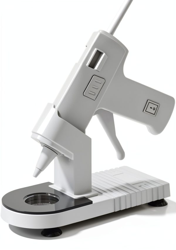 MONVICT Glue Gun Stand for Most Mini Glue Guns, Hot Glue Holder with Non-Stick Silicone Mat, Suction Cups, Helpful Tool for Make Your DIY, Crafts, Home School Project Well Bars Orderly (NOT Full Size)-0