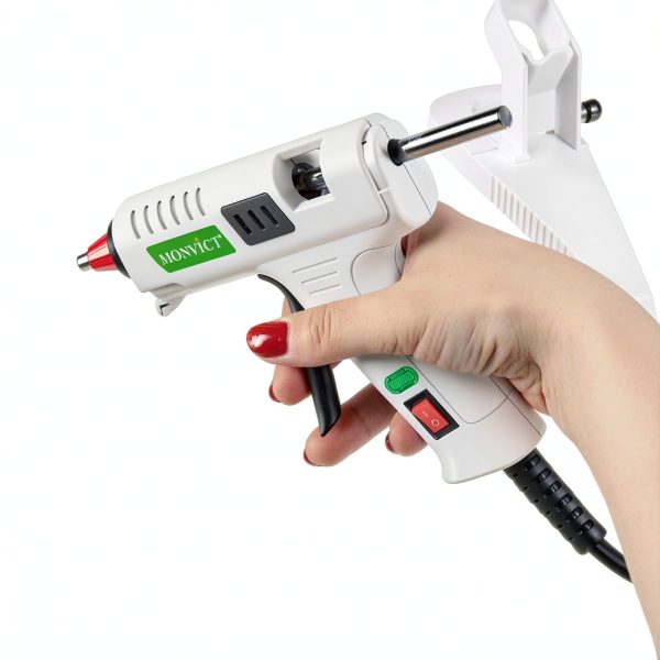 MONVICT Glue Gun Stand for Most Mini Glue Guns, Hot Glue Holder with Non-Stick Silicone Mat, Suction Cups, Helpful Tool for Make Your DIY, Crafts, Home School Project Well Bars Orderly (NOT Full Size)-5
